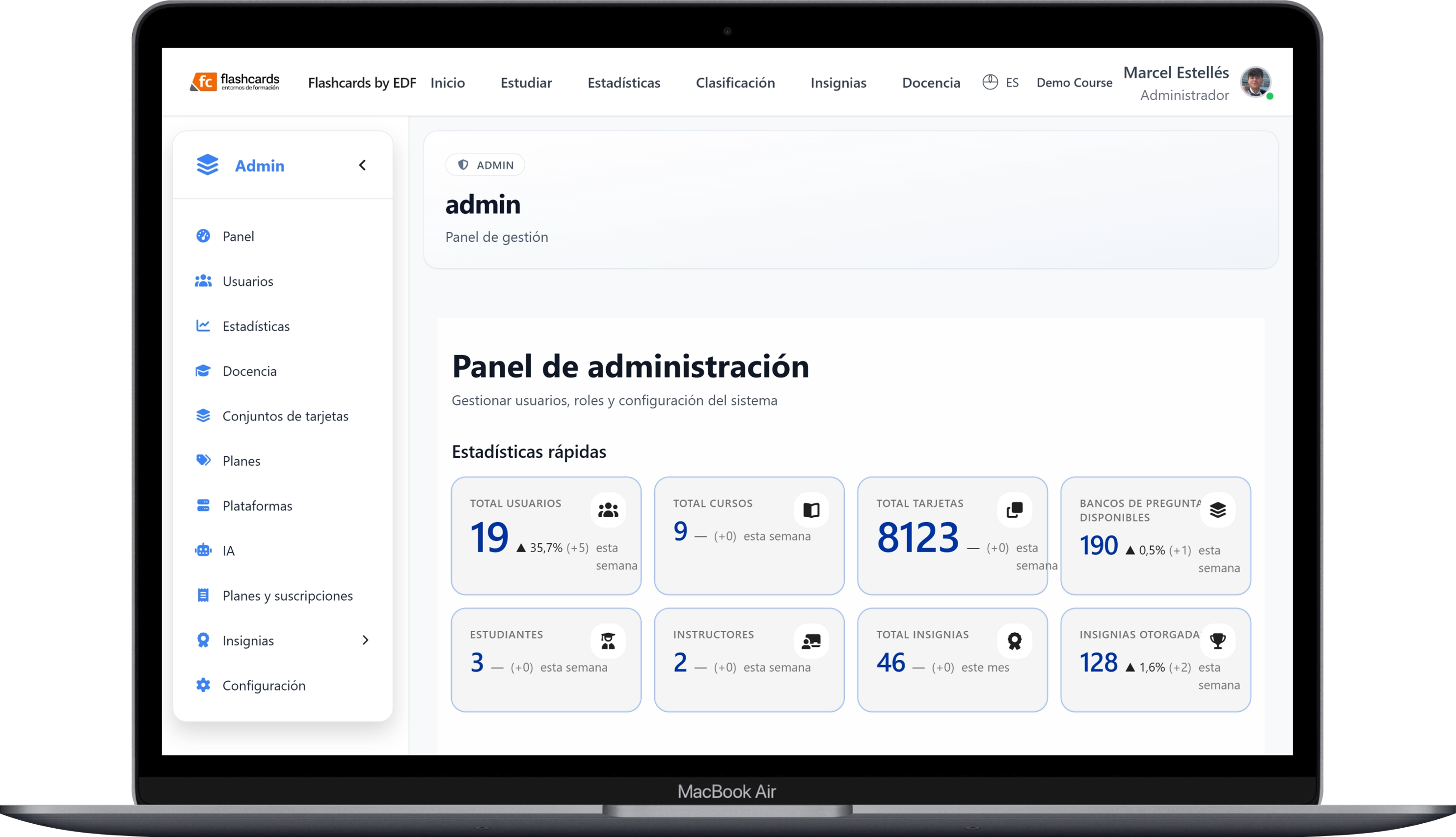 Panel de administración institucional